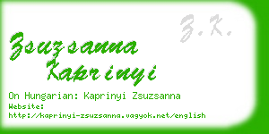 zsuzsanna kaprinyi business card